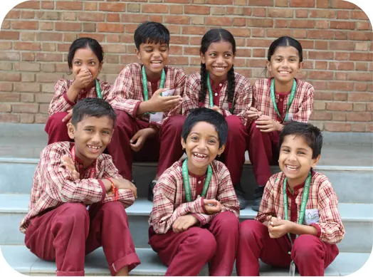 Students at Lotus Petal Sr. Secondary School